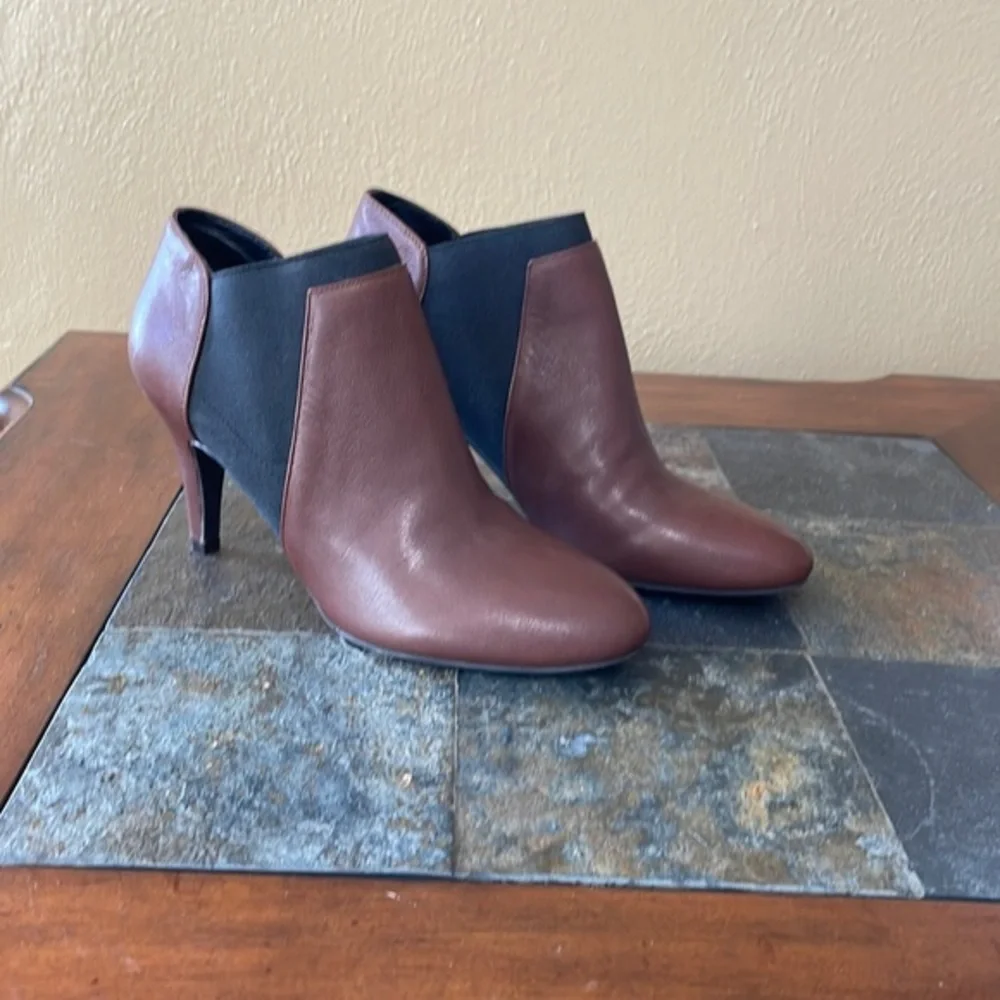 Isaac Mirzahi Live Viviana brown leather ankle boots with heels - Picture 1 of 11
